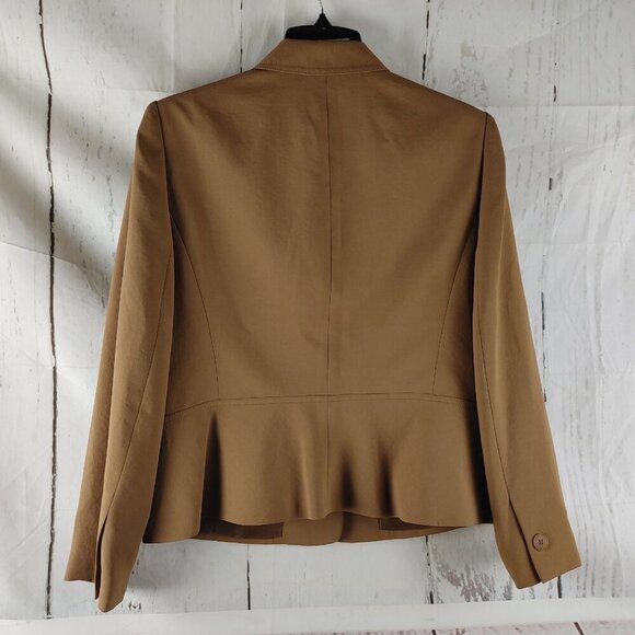 AK Anne Klein Size 12P Desert Tan 3 Button Lined 2pc Pants Suit W/Pockets 34x29 - Picture 6 of 16